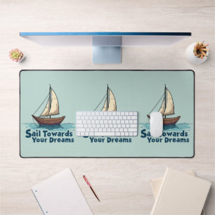 Vintages Sailboat Nautical Inspiration Zitat Schreibtischunterlage