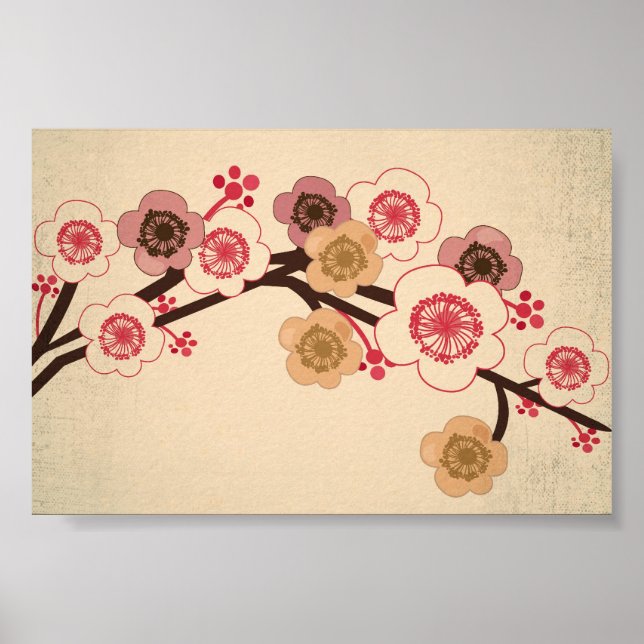 Vintages Sakuras-Poster Poster (Vorne)
