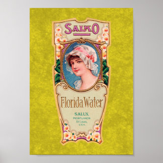 Vintages Salko Florida Water Parfüm Label Poster