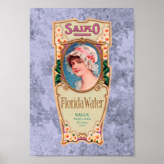 Vintages Salko Florida Water Parfüm Label Poster
