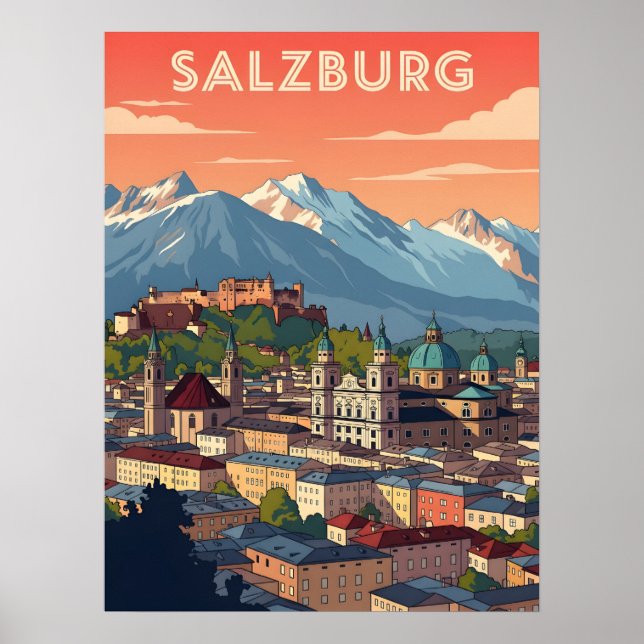 Vintages Salzburg Österreich Poster (Vorne)