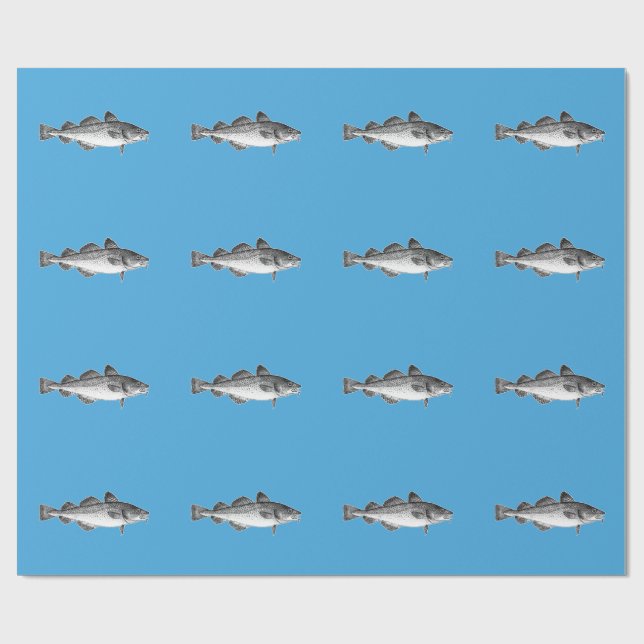 Vintages Salzwasser-Fischen - atlantischer Geschenkpapier (Flach)