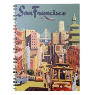 Vintages San Francisco Cable Cars Travel Poster Ar Notizblock