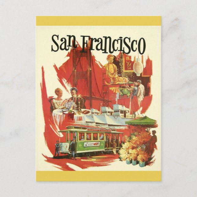 Vintages San Francisco California City Sehenswürdi Postkarte (Vorderseite)