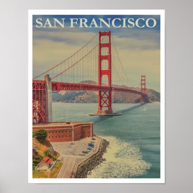 Vintages San Francisco Golden Gate Travel Poster (Vorne)