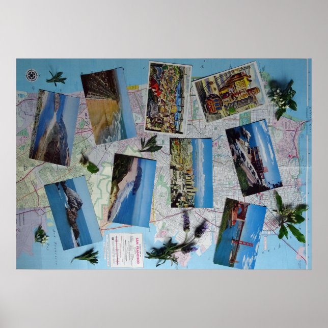 Vintages San Francisco Landschaftsposter groß Poster (Vorne)