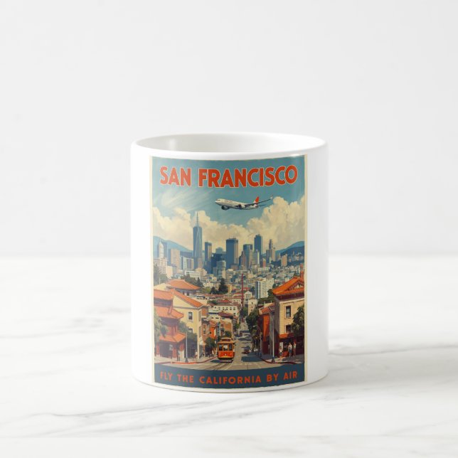 Vintages San Francisco Reisekabel und Skyline Kaffeetasse (Mittel)