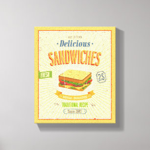 Vintages Sandwich-Plakat Leinwanddruck