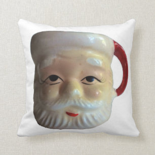 Vintages Sankt-Tassen-Weihnachtsthrow-Kissen Kissen