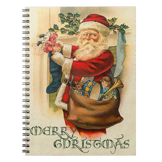 Vintages Sankt-Weihnachten Notizblock (Vorderseite)