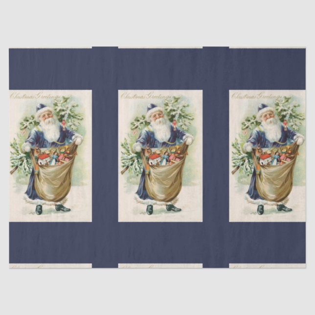 Vintages Sankt-Weihnachten Seidenpapier (Vorderseite)