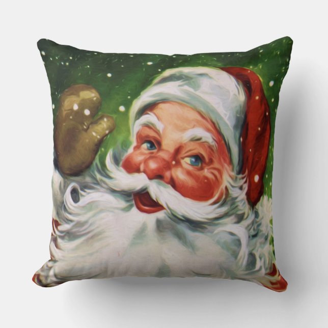 Vintages Santa Face 1 Kissen (Vorderseite)