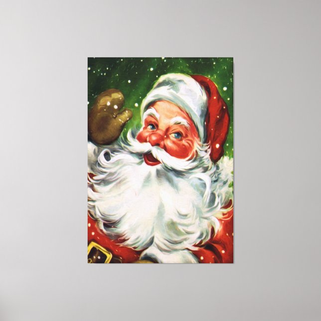Vintages Santa Face 1 Leinwanddruck (Vorderseite)