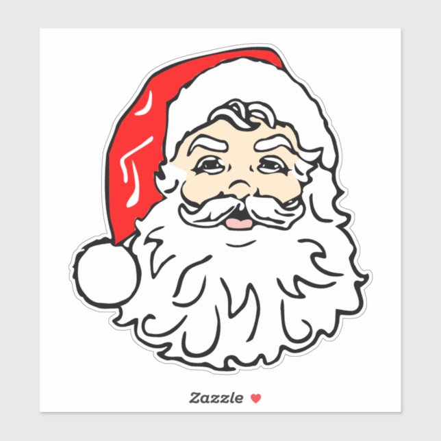 Vintages Santa Face Aufkleber (Blatt)