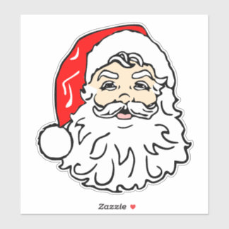 Vintages Santa Face Aufkleber