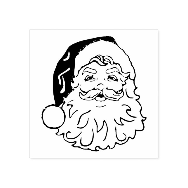 Vintages Santa Face Gummistempel (Prägung)