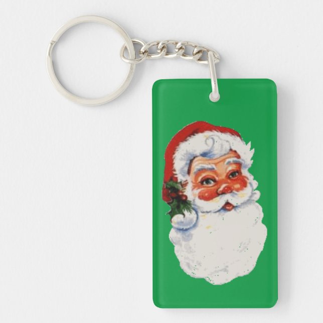 Vintages Santa Face Schlüsselanhänger (Vorderseite)