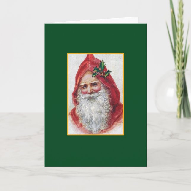 Vintages Santa Portrait - Weihnachtskarte Feiertagskarte (Vorderseite)