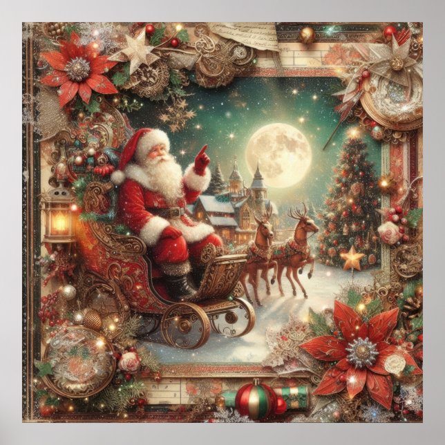 Vintages Santa Poster (Vorne)