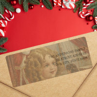 Vintages Santa-Puppe-Adressetikett