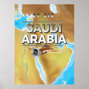Vintages Saudi-Arabien Reise-Plakat Poster
