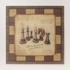Vintages Schachbrett und Schachfiguren, Spielerges