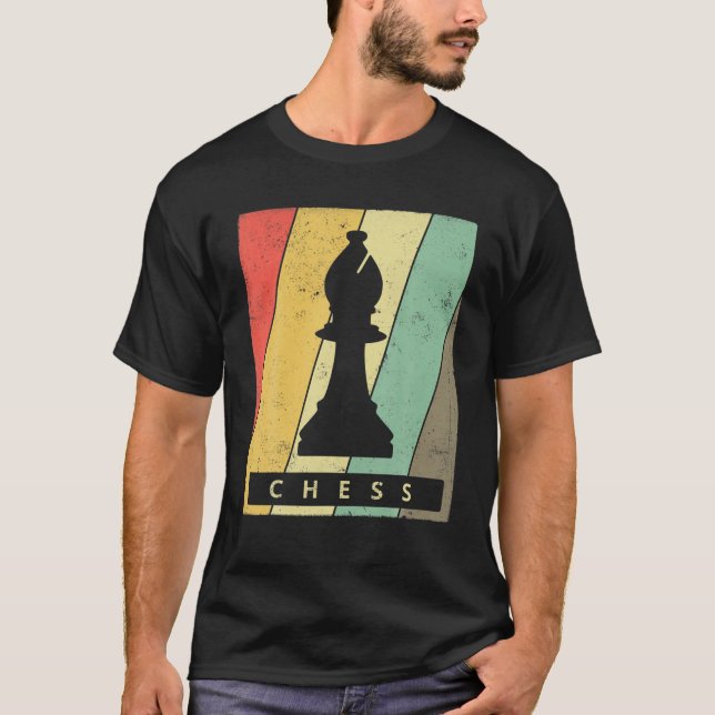 Vintages Schachspiel Retro-Poster T-Shirt (Vorderseite)