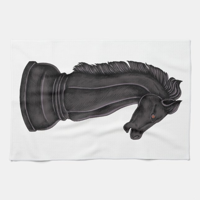 Vintages Schachstück Geschirrtuch (Horizontal)