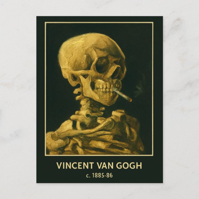 Vintages Schädelrauchen - Einzigartiger Van Gogh I Postkarte (Vorderseite)