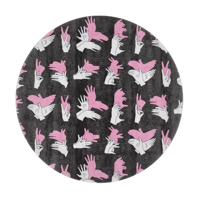 Vintages Schattenhandmuster-Design Schneidebrett (Vorderseite)