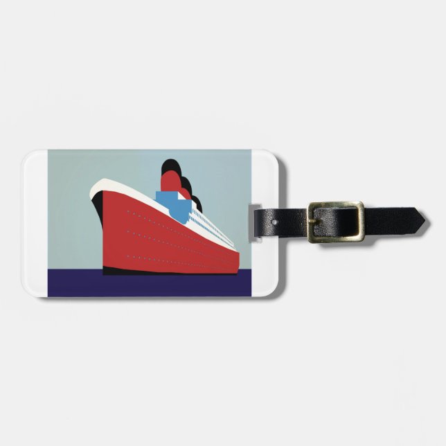 Vintages Schiff Gepäckanhänger (Vorderseite horizontal)