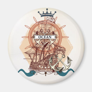 Vintages Schiff Magnet
