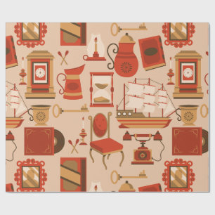 Vintages Schiff mit Retroschiff Geschenkpapier
