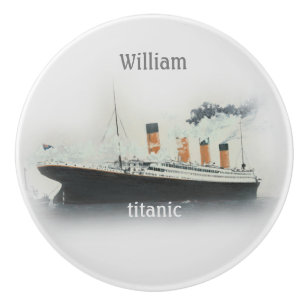 Vintages Schiff Titanic Ocean Liner Boy Graue Name Keramikknauf