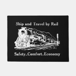 Vintages Schiff und Reise durch Schiene Fußmatte