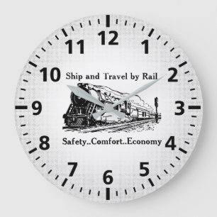 Vintages Schiff und Reise durch Schiene Große Wanduhr
