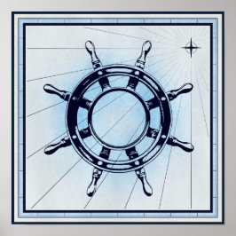 Vintages Schiffrad Poster