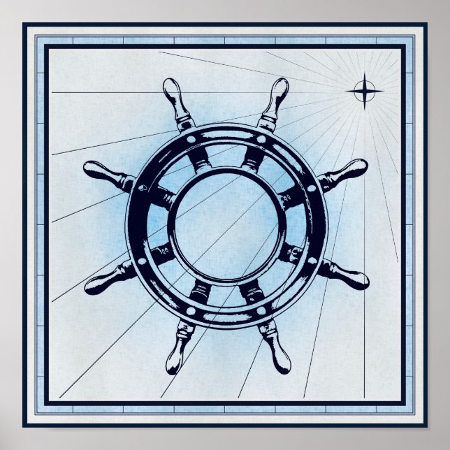Vintages Schiffrad Poster (Vorne)