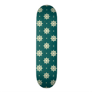 Vintages Schiffs-Rad-Muster Skateboard