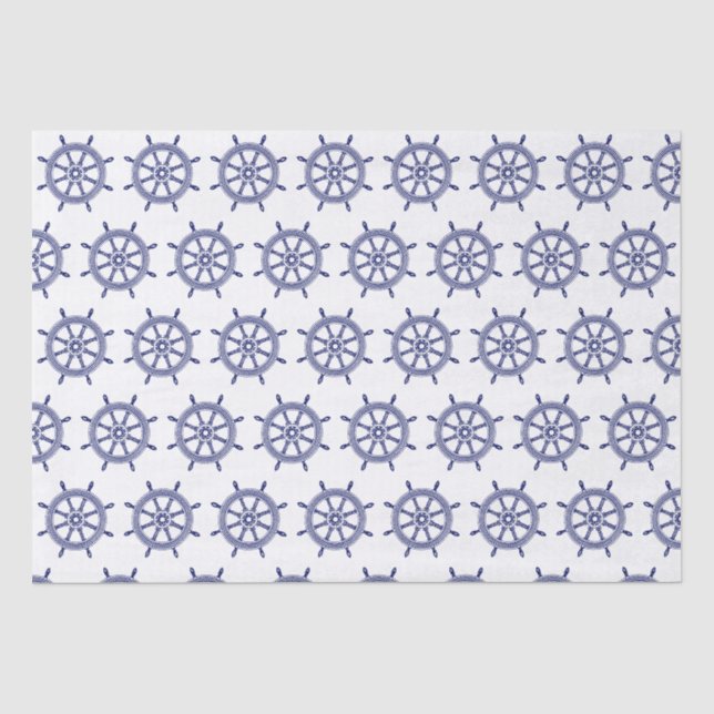 Vintages Schiffskapitän - Blau Seidenpapier (Vorderseite)