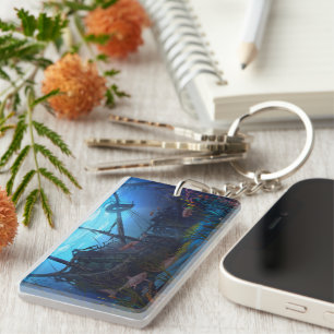 Vintages Schiffswrack Schlüsselanhänger