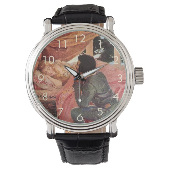 Vintages Schlafen Schönheit von Jessie Willcox Smi Armbanduhr (Vorderseite)