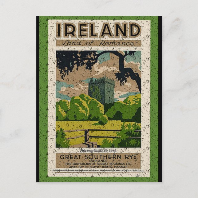 Vintages Schloss Blarney Postkarte (Vorderseite)