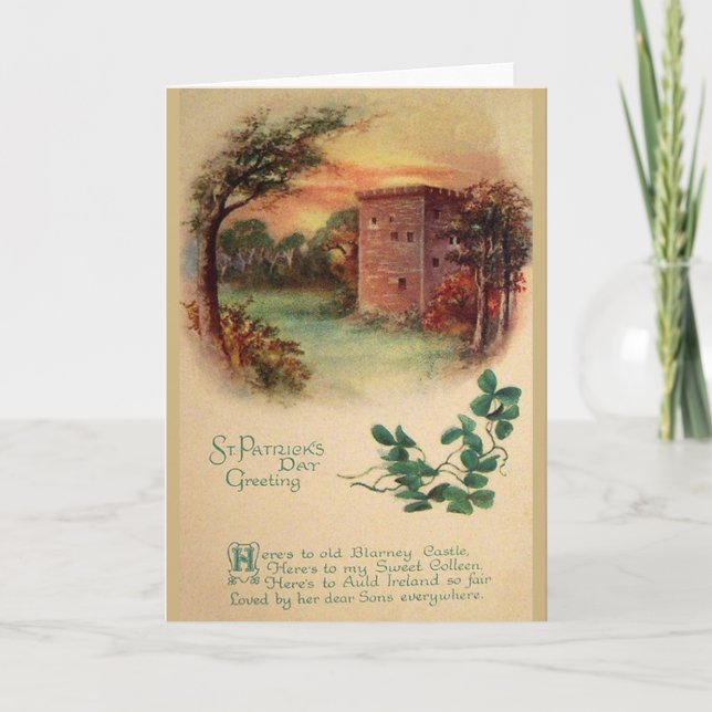 Vintages Schloss Blarney St. Patrick's Day Card Karte (Vorderseite)