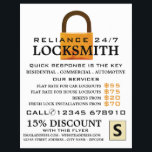 Vintages Schloss, Schlosserwerb Flyer<br><div class="desc">Vintage Padlock-, Schlosschmied-Werbe-Flyer vom Business Card Store.</div>