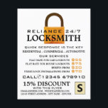 Vintages Schloss, Schlosserwerb Flyer<br><div class="desc">Vintage Padlock-,  Schlosschmied-Werbe-Flyer vom Business Card Store.</div>