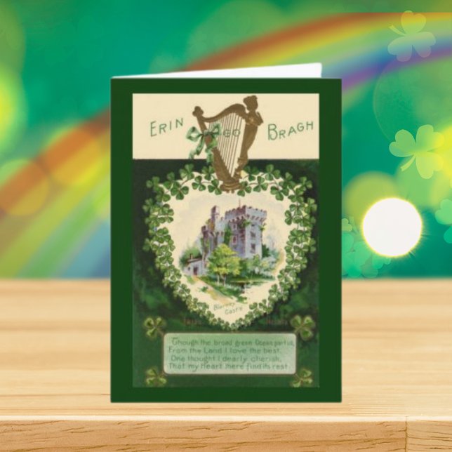 Vintages Schloss St. Patrick Karte (Vintage St. Patrick's Blarney Castle Card)