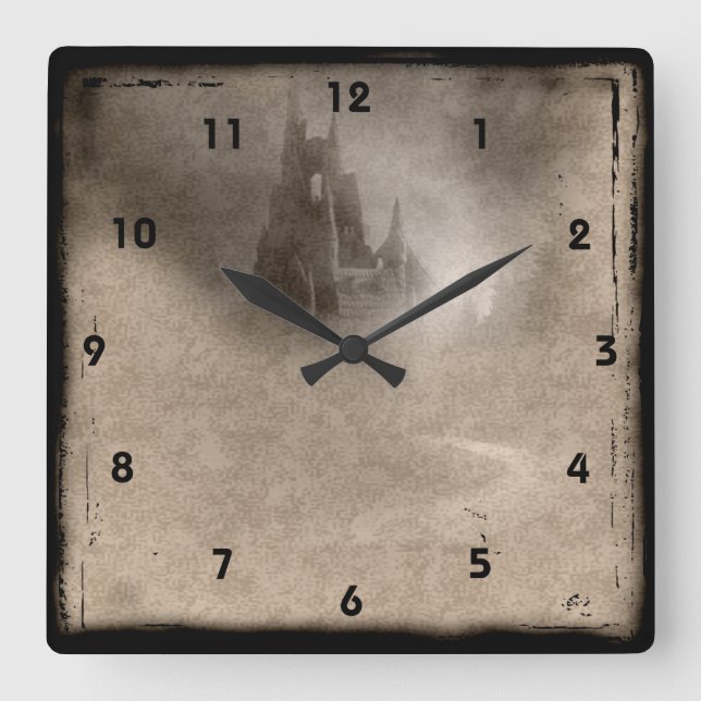 Vintages Schloss Steampunk Goth Wall Uhr (Vorderseite)