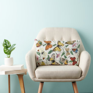 Vintages Schmetterling und Mottenmalerei Lumbalkis Lendenkissen