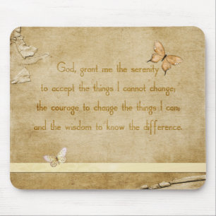 Vintages Schmetterlingeserenity-Gebet Mousepad
